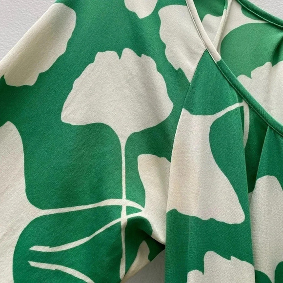 DVF - Green Ginko Print Silk Dress - Picture 4 of 10
